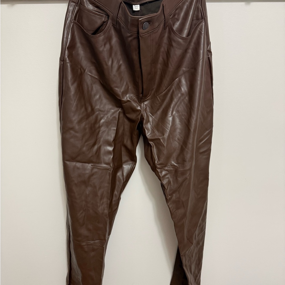 Abercrombie Curve Love Brown Leather Pants